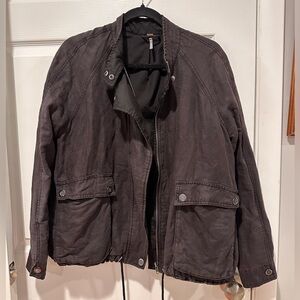 Free People size small linen/cotton jacket - grey and lightweight